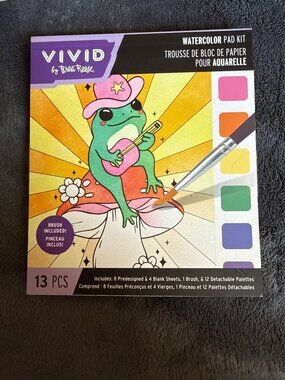 Vivid By Brea Reese Watercolor Pad Kit - 13 Pcs With Brush Detachable Palette Pr